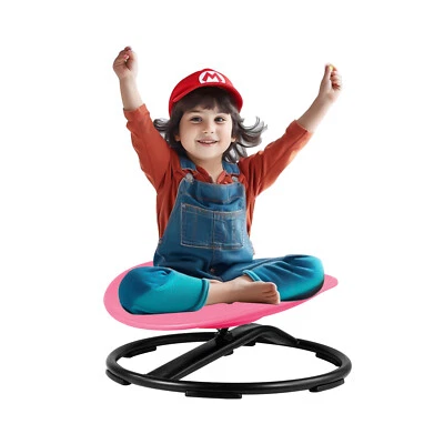 NTUD Autistic Kids Spinning Chair,Non Slip Sensory Swivel Chair For Kids Pink
