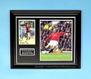 David Beckham Signed Autograph Football Soccer Manchester United Photo & COA - Picture 1 of 13