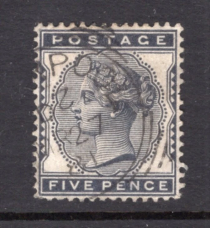 GB 1881 QV 5p Indigo FVF Usado Limpio Cancelar #85 CV$200 Foto 1 de 1