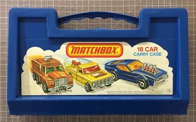 1976 Lesney Matchbox 18 Car Hard Plastic Carry Case (Blue) Latch Missing - Image 1 of 4