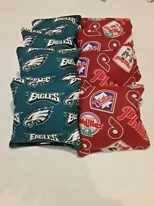 8 Cornhole Bag Set Mais Hole Philadelphia Phillies and Eagles RG - Bild 1 von 1