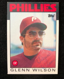 GLENN WILSON 1986 TOPPS AUTOGRAPHED SIGNED AUTO BASEBALL CARD 736 PHILLIES - Picture 1 of 1