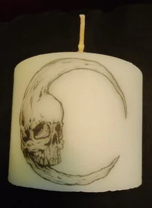 Handmade One of a Kind Tissue Transfer Pillar Candle - Picture 1 of 3