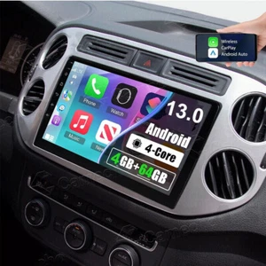 Per VW Tiguan 5N 2007-2016 Carplay Autoradio BT GPS Navi RDS 4+64GB Android 13.0 - Foto 1 di 22