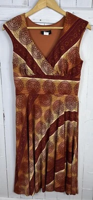 Vestido para mujer Alyn Paige New York BOHO color rojo imperio/óxido talla grande acampanado Foto 1 de 4