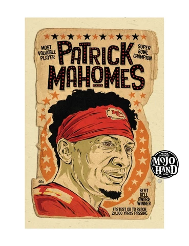 Patrick Mahomes - Kansas City Chiefs poster 12"x18" hand signed by the artist Cover