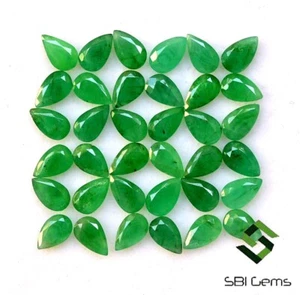 7.11 CTS Natural Emerald Pear Cut 5x3 mm Lot 36 Pcs Untreated Loose Gemstones - Picture 1 of 6