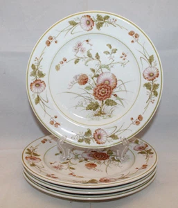 Noritake Versatone Hofgarten 4 Salad Plates Set Japan Pink Flowers Discontinued - Imagen 1 de 12