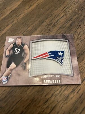 Tarjeta de novato J.J Watt Topps 2011 parche con el logotipo del equipo 0405/1074 Foto 1 de 2