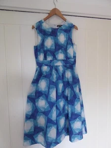 EMILY & FIN COTTON BLUE MIDI DRESS - SIZE S/UK10 – Ex. Con - Picture 1 of 4
