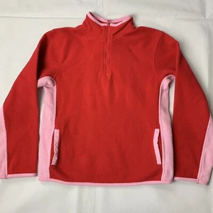 circo girls sweater size large 1/4 zip mock neck pullover long sleeve fleece red - Picture 1 of 4