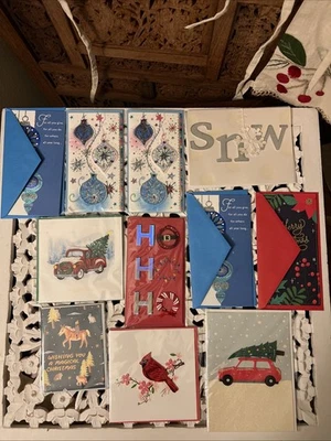 Handmade Christmas Greeting Card Bundle Lot of 11 Papercraft Papyrus Burgoyne - Image 1 of 4