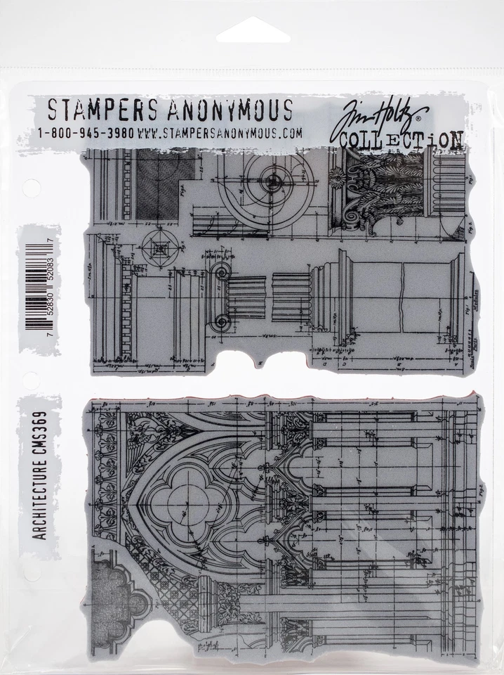 Estampillas adhesivas de Tim Holtz 7"X8,5"-arquitectura Foto 1 de 1