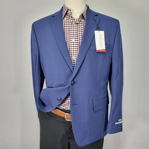 Perry Ellis Portfolio Men's Sport Coat Blazer Two Button Blue Stretch 42S NEW - Picture 1 of 12