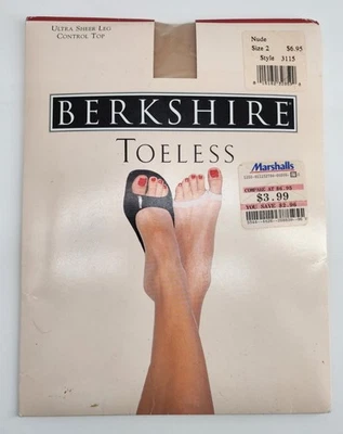 Berkshire Toeless Ultra Sheer Hose wo/ Toes Control Top Pantyhose Size 2 Nude - Image 1 of 2