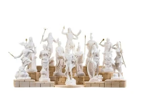 Set 12 Olympian Gods of Mount Olympus Pantheon Alabaster Statues 6.7" - Picture 1 of 4