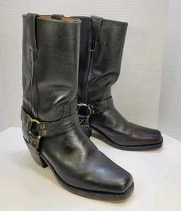 Vintage Wild Pair Brazil Black Harness Motorcycle Boots Mens 9D EUC - Picture 1 of 24