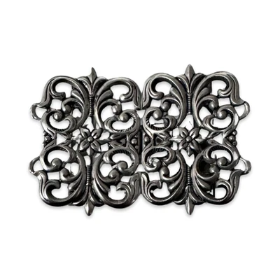 anziehende altsilber mittelgrosse Trachtenschliesse Dirndl 50mmx37mm - Bild 1 von 4