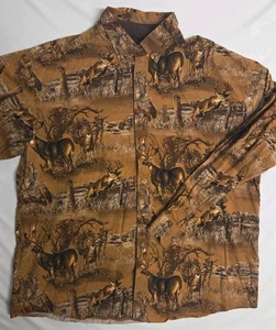 North River Outfitters Button Shirt Mens XL Deer Hunting AOP Burnt Orange - Picture 1 of 11