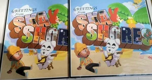 Skatune Network Greetings From Ska Shores Animal Crossing Green w/ Blue & Brown - Foto 1 di 1