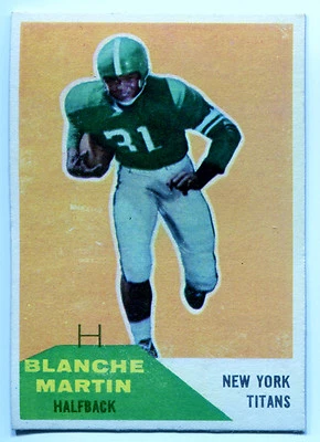 1960 Fleer BLANCHE MARTIN RC New York Titans Rare Error HARVEY WHITE Wrong Back - Image 1 of 2