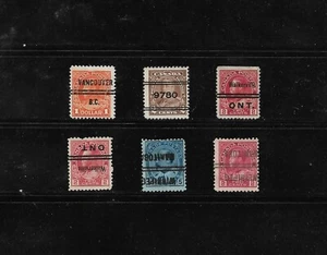 Canada Precancels: Vancouver/Walkerville/Winnipeg; Group/6 Better Items; CV $105 - Picture 1 of 1