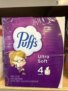 Puffs Ultra Soft Facial Tissues, 4 Mega Cube Boxes (288 Total Tissues) - Picture 1 of 3
