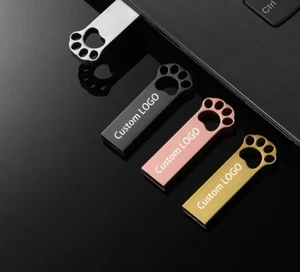 Custom Logo Cat's Claw Metal Flash Drives 32GB 64GB 128GB Pen Drive Memory Stick - Picture 1 of 9