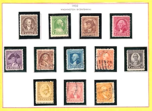 jis36 US STAMP SC# 704-715 1/2-10c 1932 12 USED CV$6.00 1226 - Picture 1 of 1