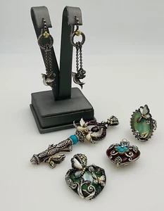 Bixby Yellow Gold & Silver Pendants Earrings & Ring Closeout Set - Picture 1 of 13