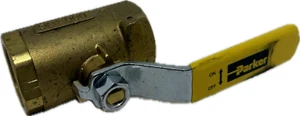 PARKER FILTRATION 1" 600WOG BRASS THREADED FEMALE ON OFF HEAVY DUTY BALL VALVE - Picture 1 of 5