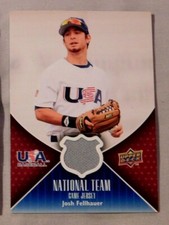 2009 TEAM USA NATIONAL TEAM GAME-USED WORN JERSEY PATCH RELIC JOSH FELLHAUER