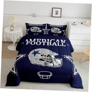American Football Comforter Set Size Rugby Helmets Queen American Football 2 - Picture 1 of 7
