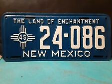 1945 new Mexico license plate restored