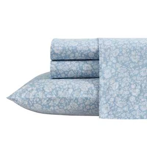 Laura Ashley Heirloom Ditzy Cotton BlueSheet Set - Picture 1 of 14
