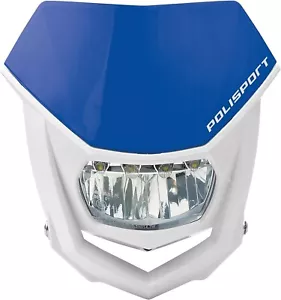 POLISPORT FARO E MASCHERINA COMPLETO HEADLIGHT HALO LED ECE BK CROSS ENDURO BLU - Foto 1 di 4