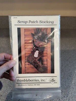 Snowman Scrap Patch Stocking Christmas Vintage Primitive Pattern Thimbleberries - Image 1 of 4