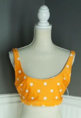 Nuevo Top de Natación Old Azul Marino Melocotón Blanco Lunares Talla Grande Recortado Espalda Nuevo con Etiquetas Foto 1 de 4