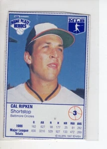 1987 KRAFT DINNERS HOME PLATE HEROES CAL RIPKEN BASEBALL CARD #3 EX - Picture 1 of 1