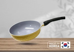 |MADE IN KOREA| 10" Ceramic Coating Interior and Exterior Cooking Wok, Pan Set - Picture 1 of 7