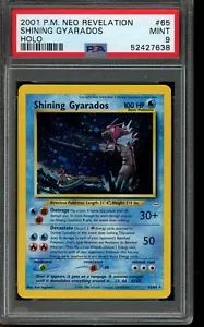 PSA 9 MINT Pokemon Shining Gyarados 2001 Neo Revelation Unlimited Holo #65 - Picture 1 of 2