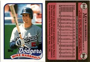 1989 Topps Baseball Card 582 MIKE MARSHALL LOS ANGELES DODGERS