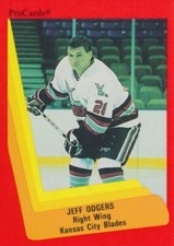 1990-91 ProCards AHL/IHL #600 JEFF ODGERS - Kansas City Blades