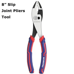 WORKPRO Slip Joint Pliers Tool 8",3-Zone Serrated Jaw for Maximum Grip - Picture 1 of 7