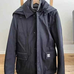 Kenzo Men's Warm Parka Car Coat - Hooded Jacket with Quilted Houndstooth Lining - Picture 1 of 9