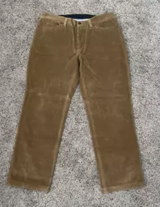 J Mclaughlin Corduroy Pants Men's 36 Camel Flat Front Straight Leg Preppy - Picture 1 of 4