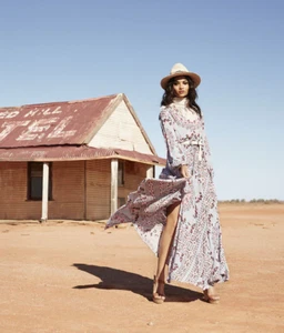 NWT Spell Pandora Gown in Aquarium Blue Size Small Mandala Floral Maxi Dress - Picture 1 of 23