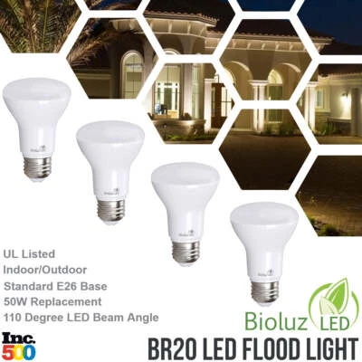 Bioluz LED BR20 LED Bulbs 50 Watt Replacement 90 CRI CEC Title 20 UL Listed Indo - Image 1 of 4