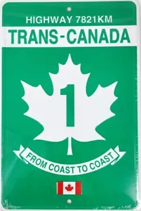 Trans-Canada Highway 1 Route Marker Embossed Aluminum Road Sign 12inx8in - Bild 1 von 2