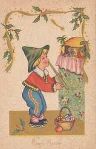 CARTOLINA *72 AUGURI-FESTE BUON NATALE RAGAZZO PRESEPE CANTI VIAGGIATA 1954 - Foto 1 di 2